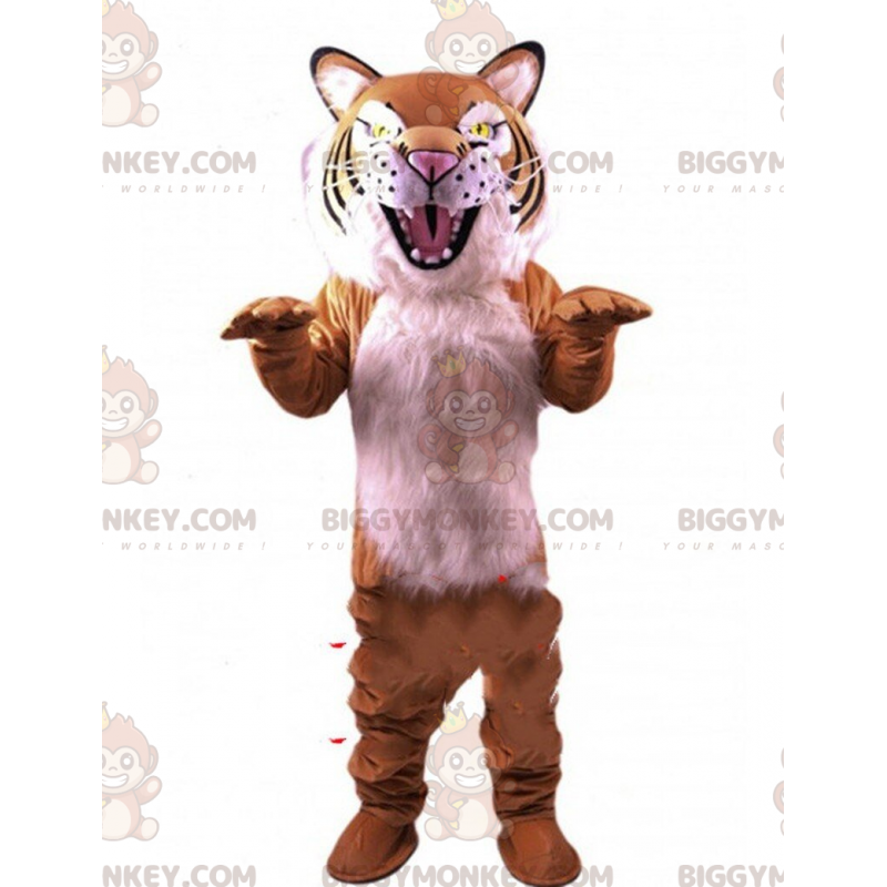 Στολή μασκότ BIGGYMONKEY™ Πολύ ρεαλιστική Τίγρη με άγρια όψη