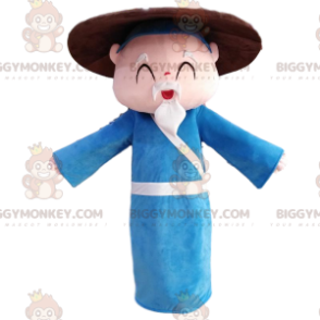 Asian old man BIGGYMONKEY™ mascot costume, grandpa costume –