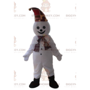 Snowman BIGGYMONKEY™ Mascot Costume, Smiling Costume –