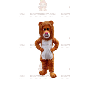 Disfraz de mascota de león marrón y blanco BIGGYMONKEY™
