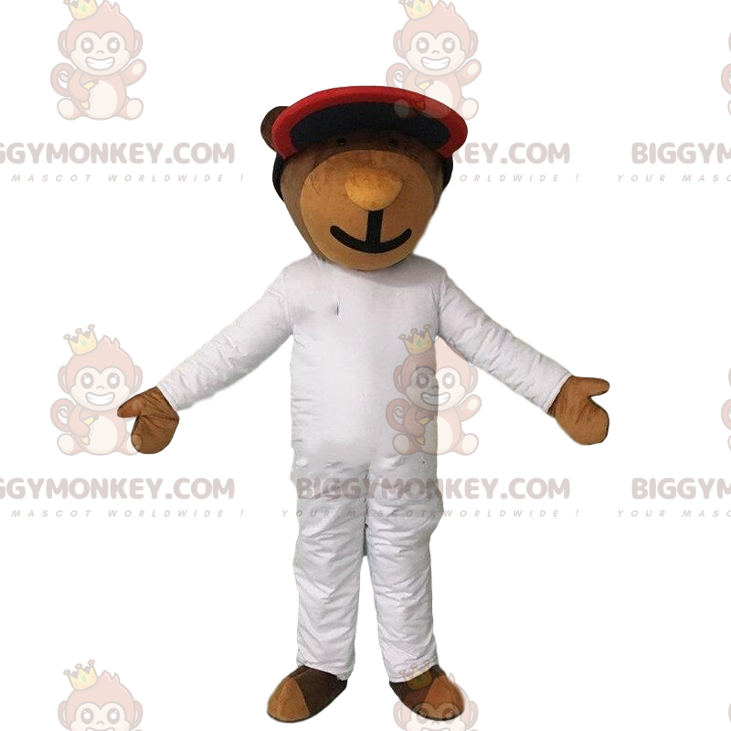 BIGGYMONKEY™ mascot costume of bear in jumpsuit, futuristic