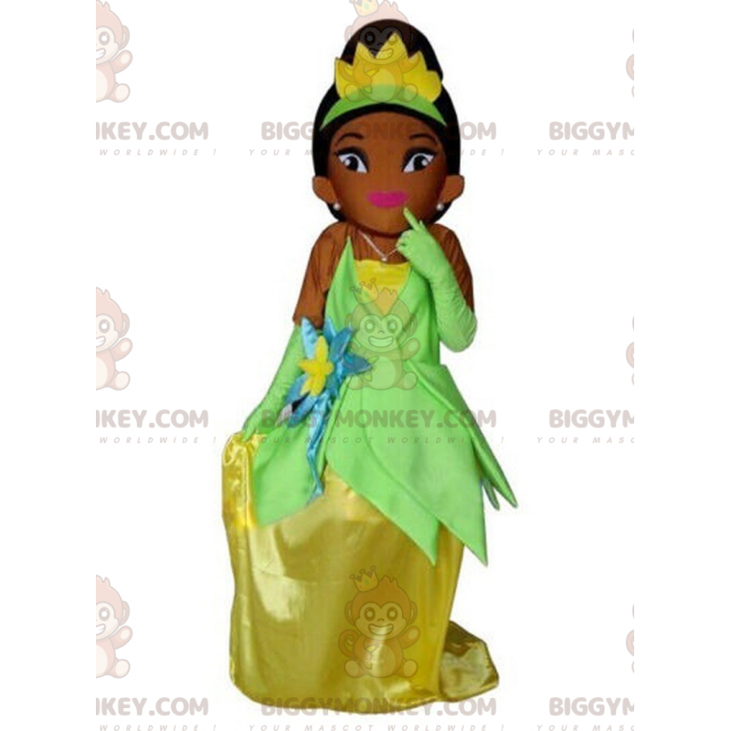 Costume de mascotte BIGGYMONKEY™ de Tiana, la princesse Disney