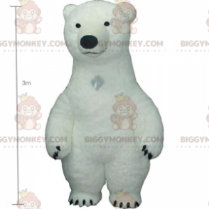 BIGGYMONKEY™ puhallettava jääkarhun maskottiasu, valkoinen