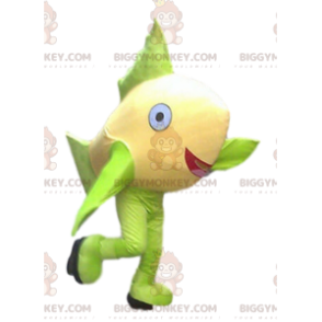 Costume de mascotte BIGGYMONKEY™ de poisson jaune et vert