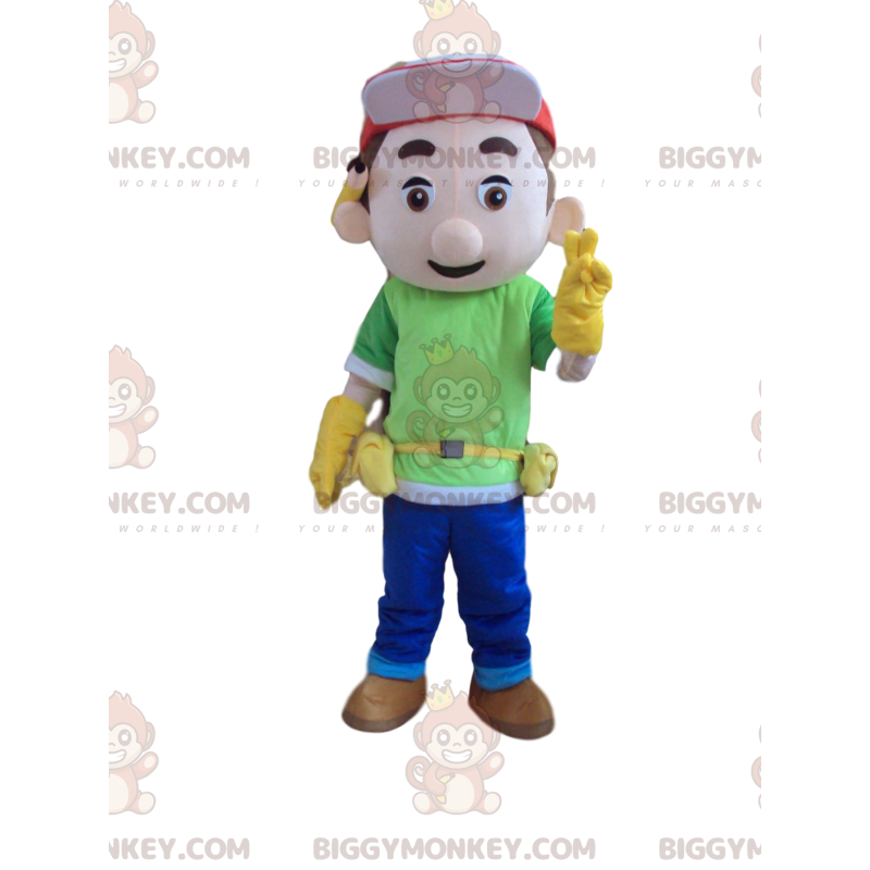 BIGGYMONKEY™ mascot costume of worker, handyman, handyman