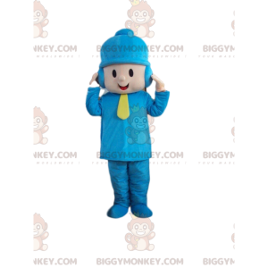 Little Boy BIGGYMONKEY™ mascottekostuum gekleed in winteroutfit