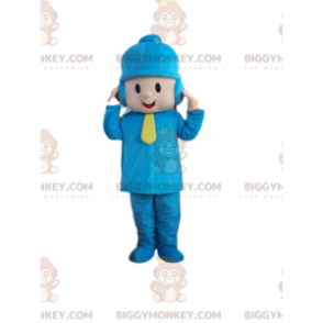 Little Boy BIGGYMONKEY™ Mascot Costume Dressed In Winter Outfit