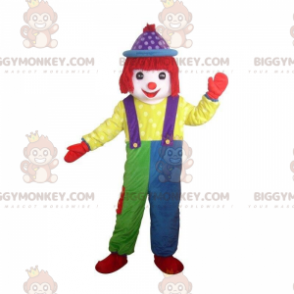 BIGGYMONKEY™ Veelkleurig clown-mascottekostuum, showkostuum -