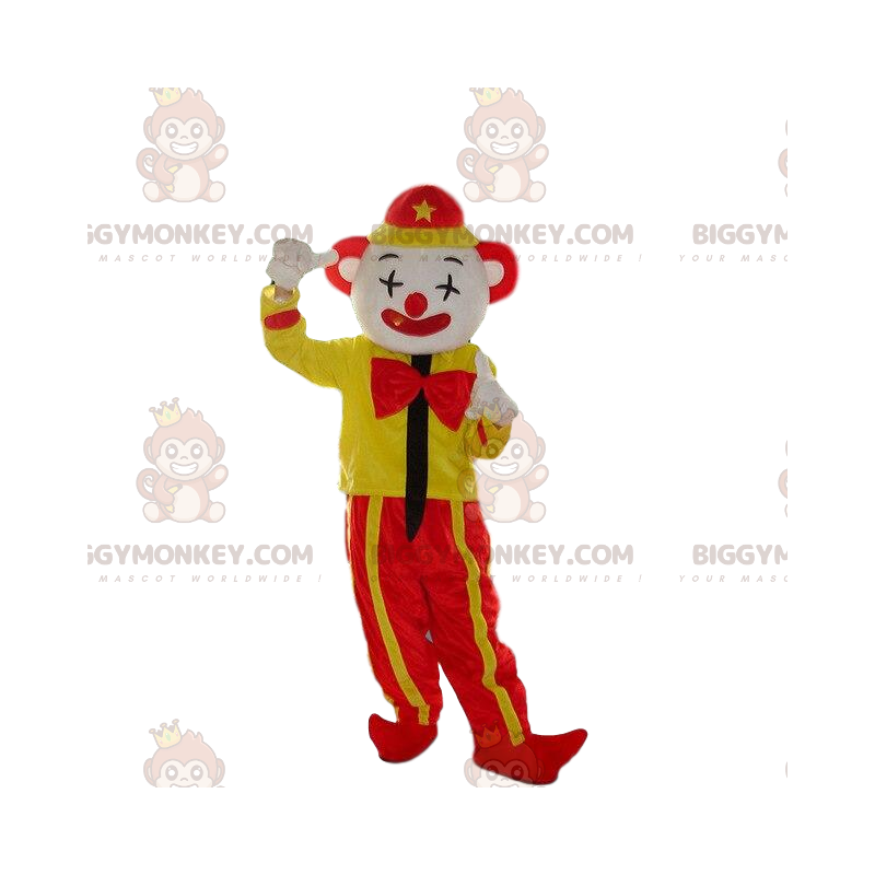 Yellow and Red Clown BIGGYMONKEY™ Mascot Costume, Circus