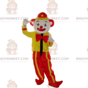 Gele en rode clown BIGGYMONKEY™ mascottekostuum, Circus