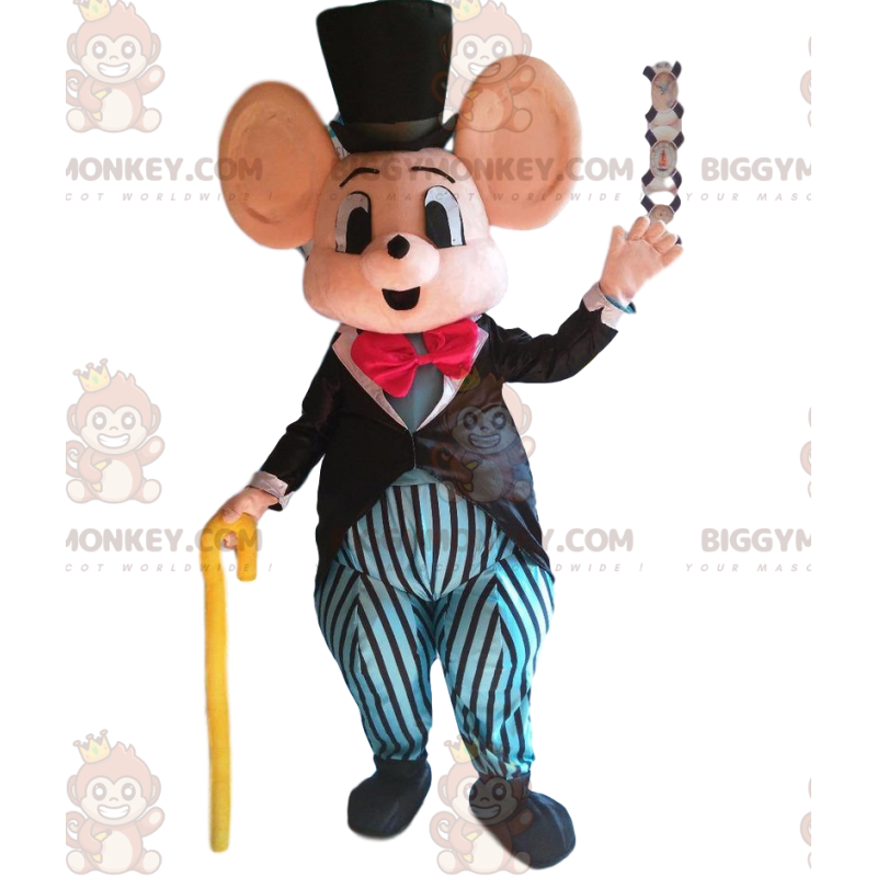 Fantasia de mascote elegante de rato BIGGYMONKEY™, fantasia de