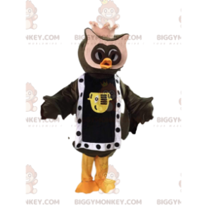 BIGGYMONKEY™ mascottekostuum van uil met kroon, koningskostuum
