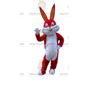 BIGGYMONKEY™ Disfraz de mascota Bugs Bunny rojo, Conejo famoso