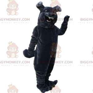 Traje de mascote BIGGYMONKEY™ de buldogue cinza com aparência