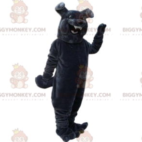 Traje de mascote BIGGYMONKEY™ de buldogue cinza com aparência