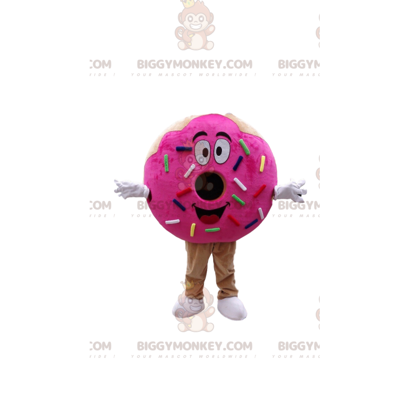 Pink Donuts BIGGYMONKEY™ mascot costume, giant sweet cake