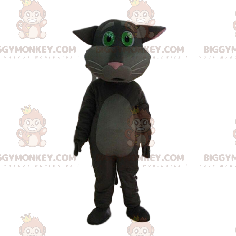 Bewegend uitziende grijze kat BIGGYMONKEY™ mascottekostuum