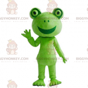 BIGGYMONKEY™ Costume da mascotte rana verde sorridente gigante