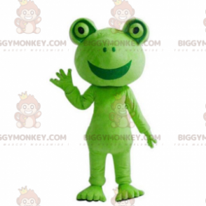 Disfraz de mascota de rana verde sonriente gigante BIGGYMONKEY™