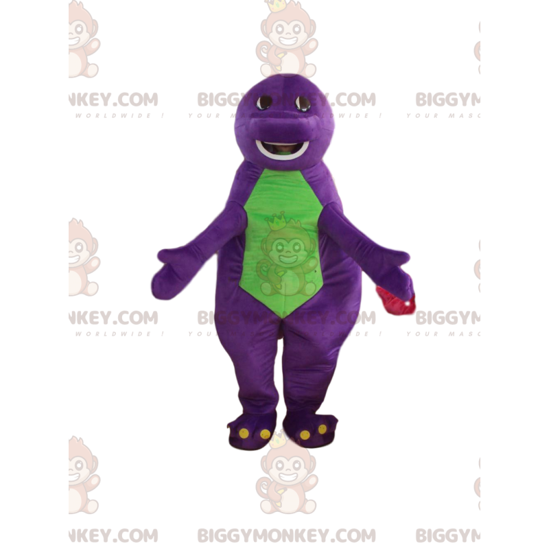 Mascote de dinossauro roxo gigante engraçado - Cortar L (175-180CM)