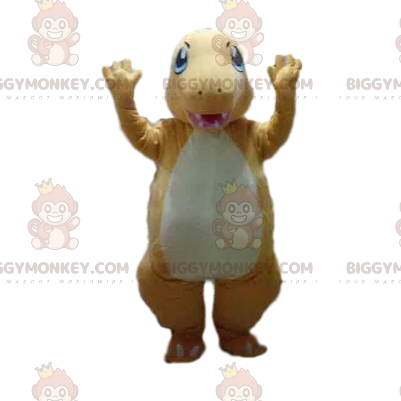 Costume da mascotte drago arancione BIGGYMONKEY™, costume da