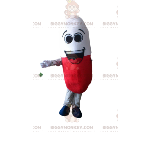 Disfraz de mascota de píldora roja y blanca BIGGYMONKEY™