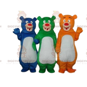 3 mascotas de osos de colores BIGGYMONKEY™, 3 osos de peluche