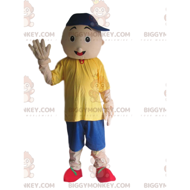 Young boy BIGGYMONKEY™ mascot costume, child costume with cap –