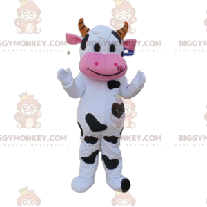 Fantasia de mascote de vaca branca e preta BIGGYMONKEY™