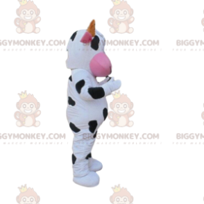 Costume de mascotte BIGGYMONKEY™ de vache blanche et noire