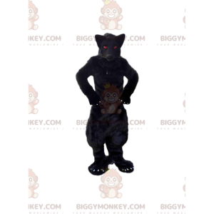 BIGGYMONKEY™ zwart-roze wolf mascottekostuum, pluche