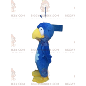 Blå och gul fågel BIGGYMONKEY™ maskotdräkt, plysch