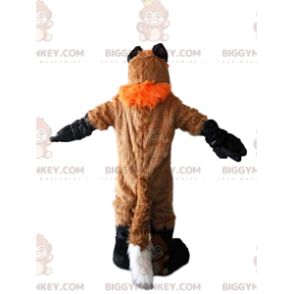 Traje de mascote BIGGYMONKEY™, raposa peluda, laranja e branco