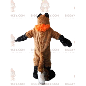 Στολή μασκότ BIGGYMONKEY™ γούνινη αλεπού, πορτοκαλί και λευκό