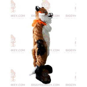 Disfraz de mascota BIGGYMONKEY™ zorro peludo, naranja y blanco