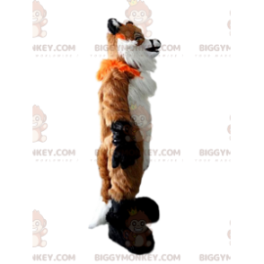 Kostým maskota BIGGYMONKEY™ chlupatá liška, oranžovobílý, lesní