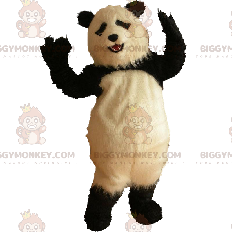 Zeer realistisch panda BIGGYMONKEY™ mascottekostuum, harige