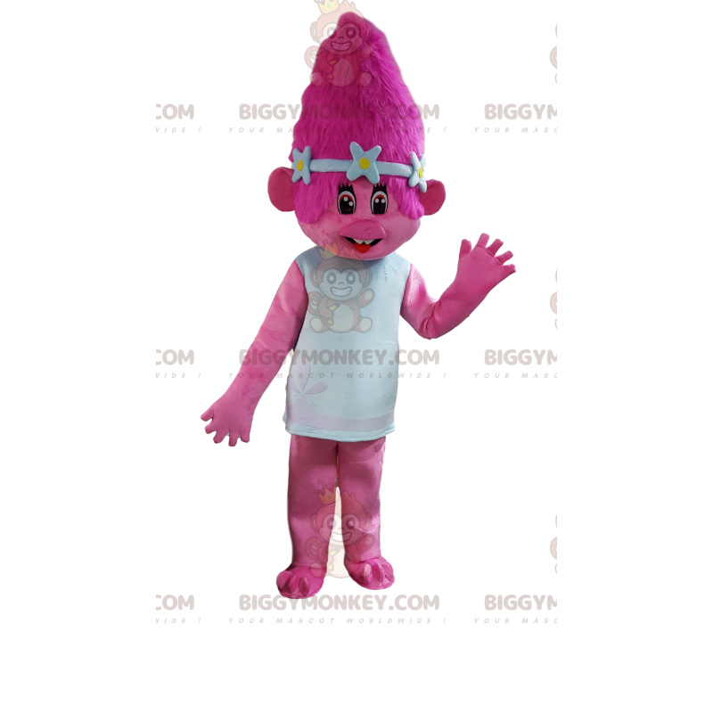 Costume de mascotte BIGGYMONKEY™ de troll rose, costume de