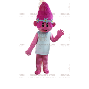 Pink trold BIGGYMONKEY™ maskot kostume, pink væsen kostume -