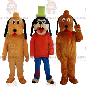 Disfraz de mascota Goofy BIGGYMONKEY™ y 2 disfraces de Pluto