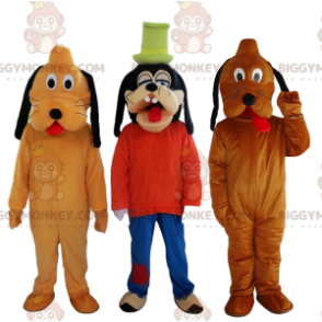 Disfraz de mascota Goofy BIGGYMONKEY™ y 2 disfraces de Pluto