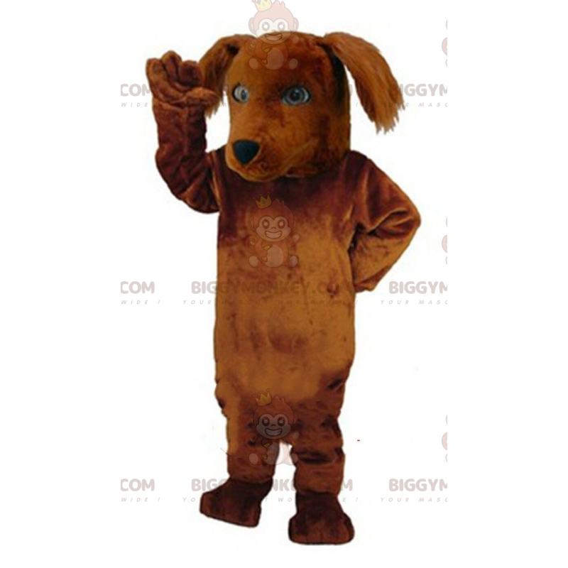 Stor brun hund BIGGYMONKEY™ maskotkostume, plys hundekostume -