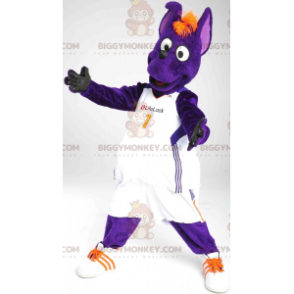 Costume de mascotte BIGGYMONKEY™ de chien de kangourou violet -
