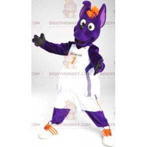 Fantasia de mascote de cachorro canguru roxo BIGGYMONKEY™ –