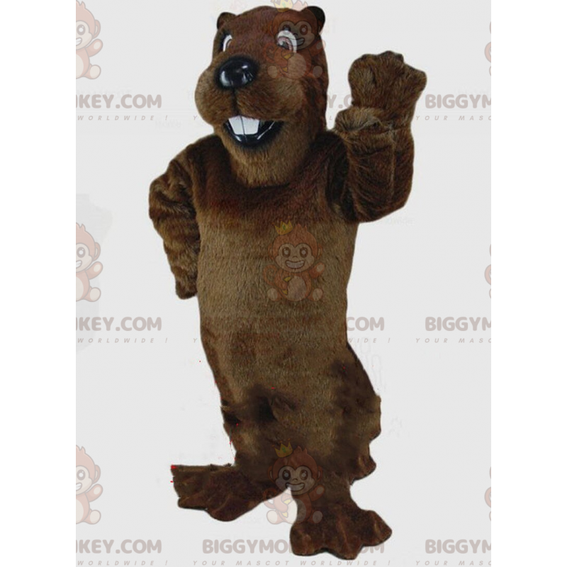 Traje de mascota de castor marrón BIGGYMONKEY™, traje de