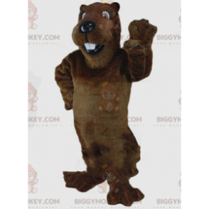 Traje de mascote BIGGYMONKEY™ de castor marrom, traje de