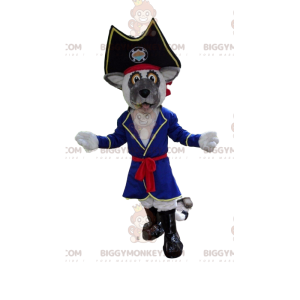 Grauer Piratenhund BIGGYMONKEY™ Maskottchenkostüm