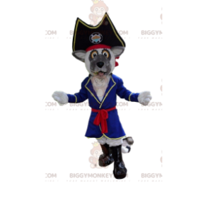 Disfraz de mascota de perro gris pirata BIGGYMONKEY™, disfraz