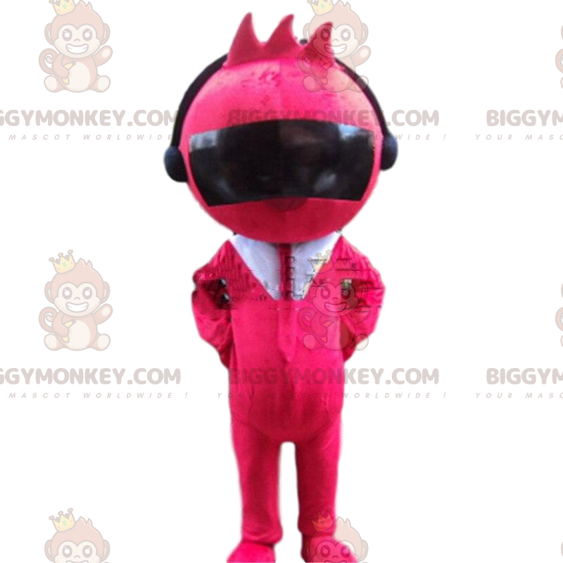 Fantasia de mascote de robô rosa BIGGYMONKEY™ com fones de