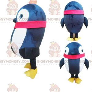 Disfraz de mascota pingüino inflable blanco y negro